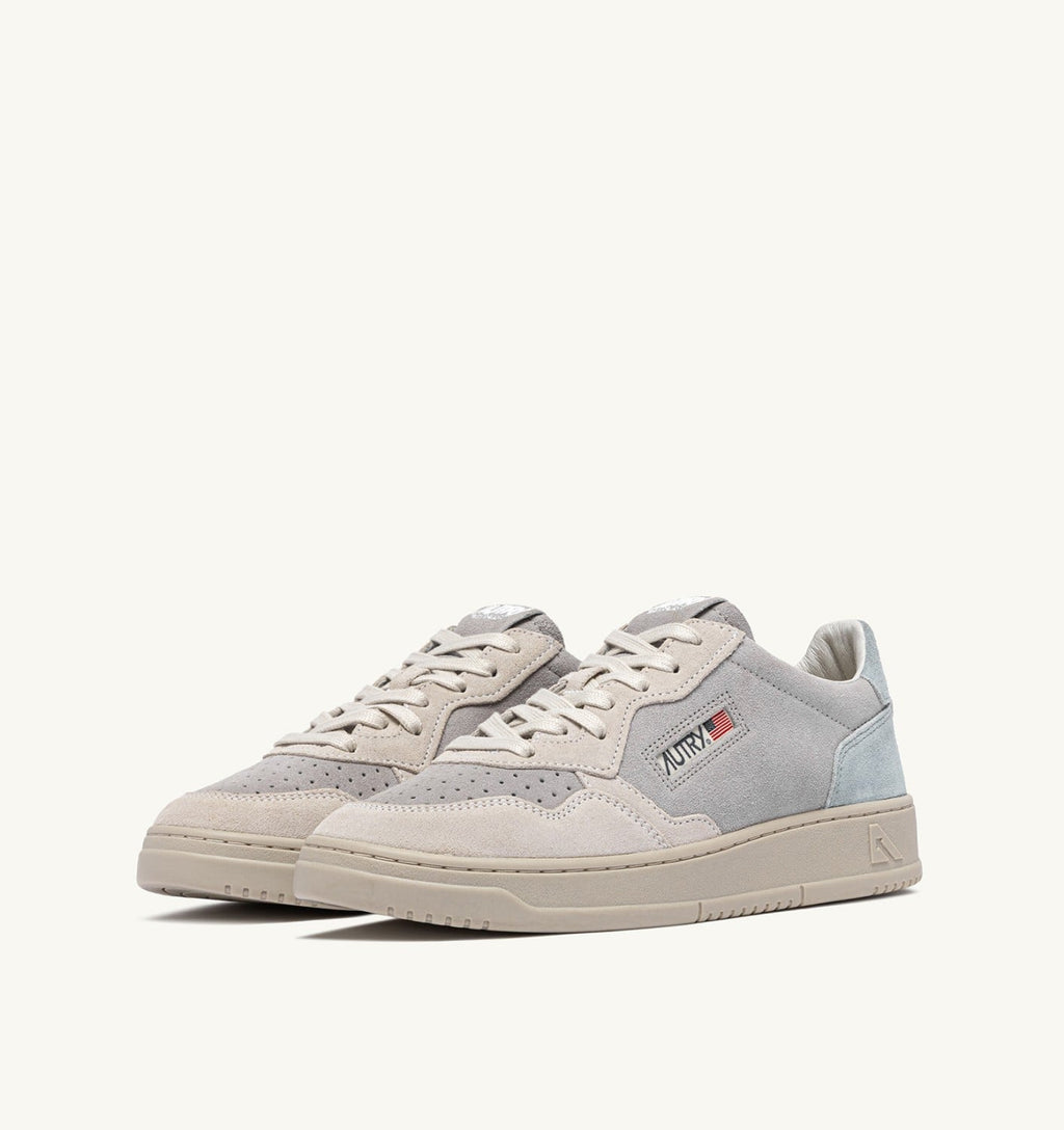 MEDALIST LOW TRICOLOR IN SUEDE BIANCO SKY E LOFT UOMO