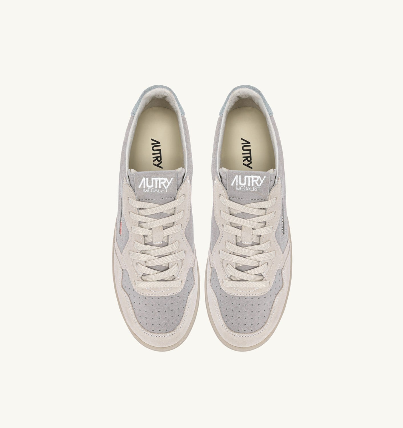 MEDALIST LOW TRICOLOR IN SUEDE BIANCO SKY E LOFT UOMO