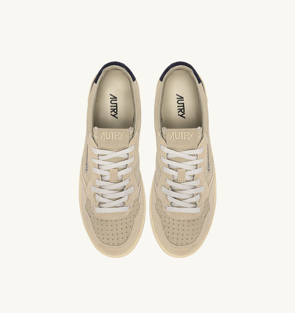 MEDALIST LOW TRICOLOR IN SUEDE ECRU PAPYRUS E BLUE SPACE