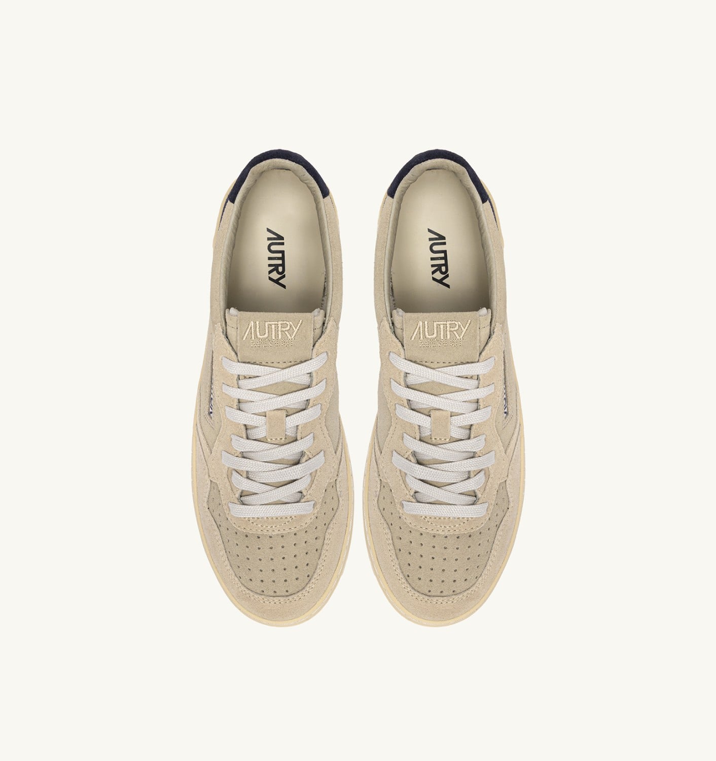 MEDALIST LOW TRICOLOR IN SUEDE ECRU PAPYRUS E BLUE SPACE