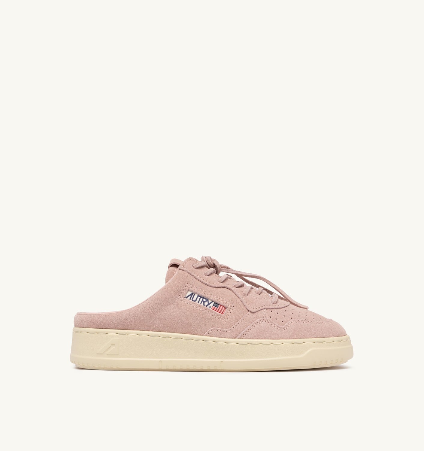 MEDALIST MULE IN SUEDE SILK