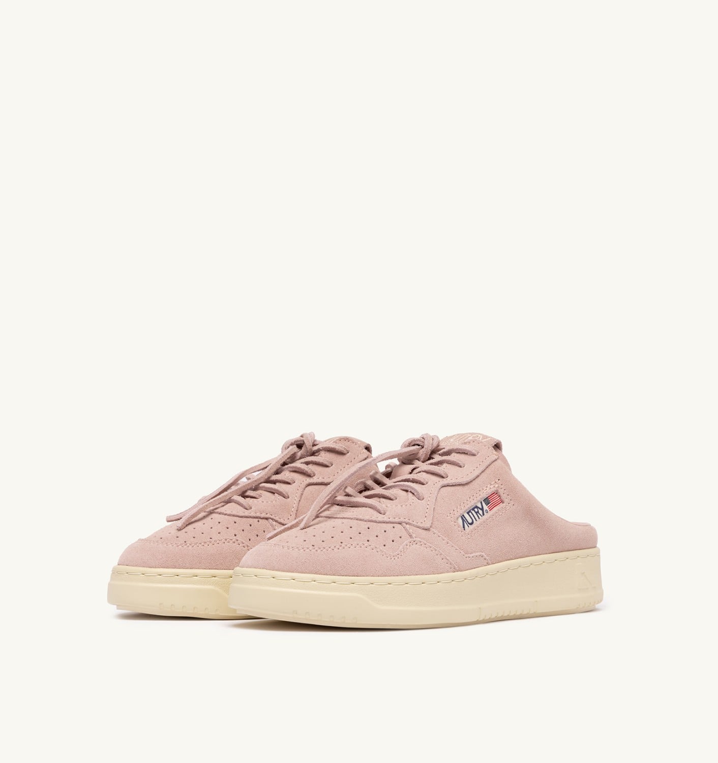 MEDALIST MULE IN SUEDE SILK