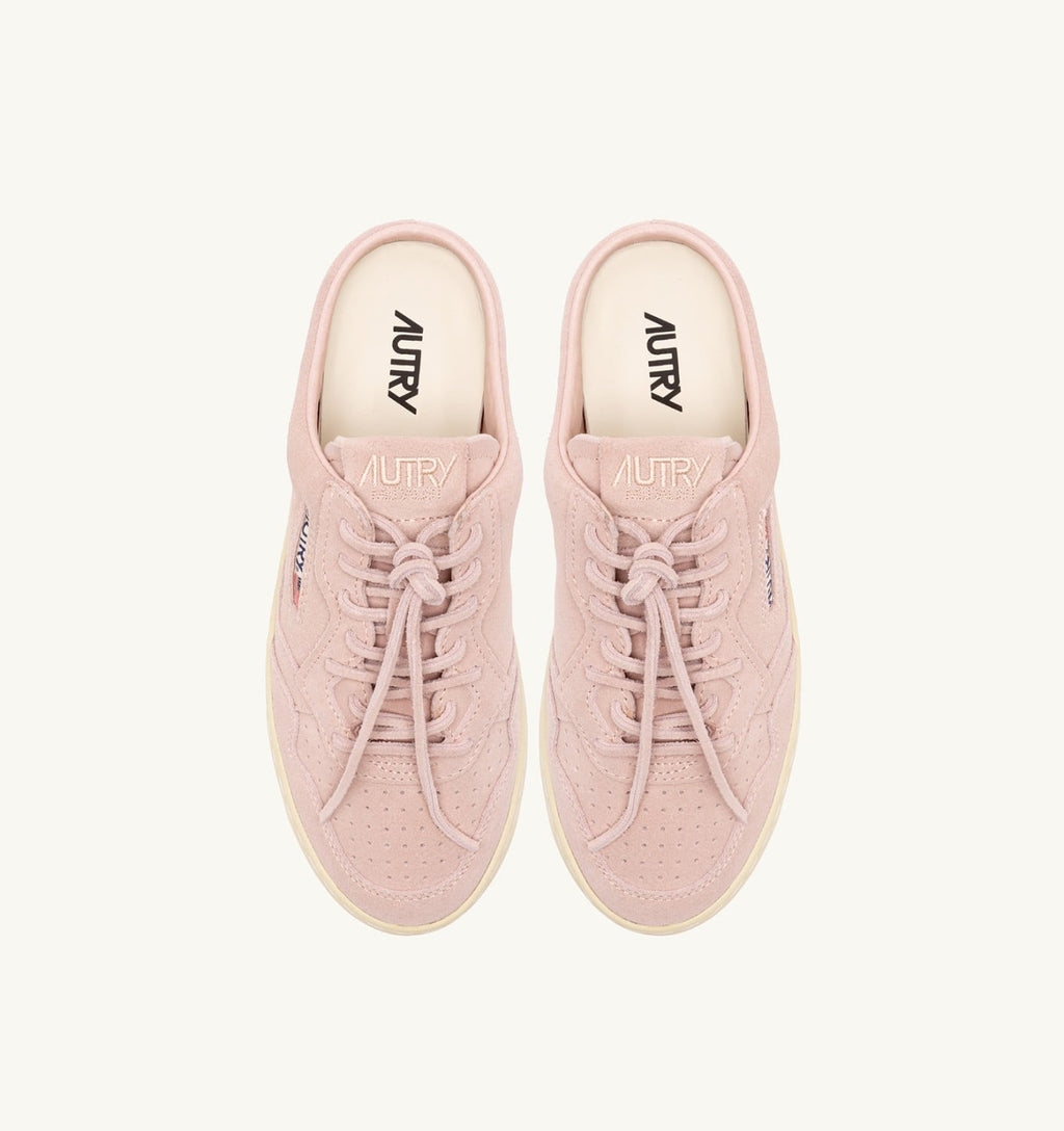 MEDALIST MULE IN SUEDE SILK