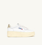 MEDALIST PLATFORM IN PELLE PLATINO E BIANCO