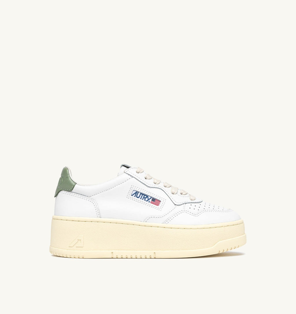 MEDALIST PLATFORM IN PELLE SEAGRASS E BIANCO