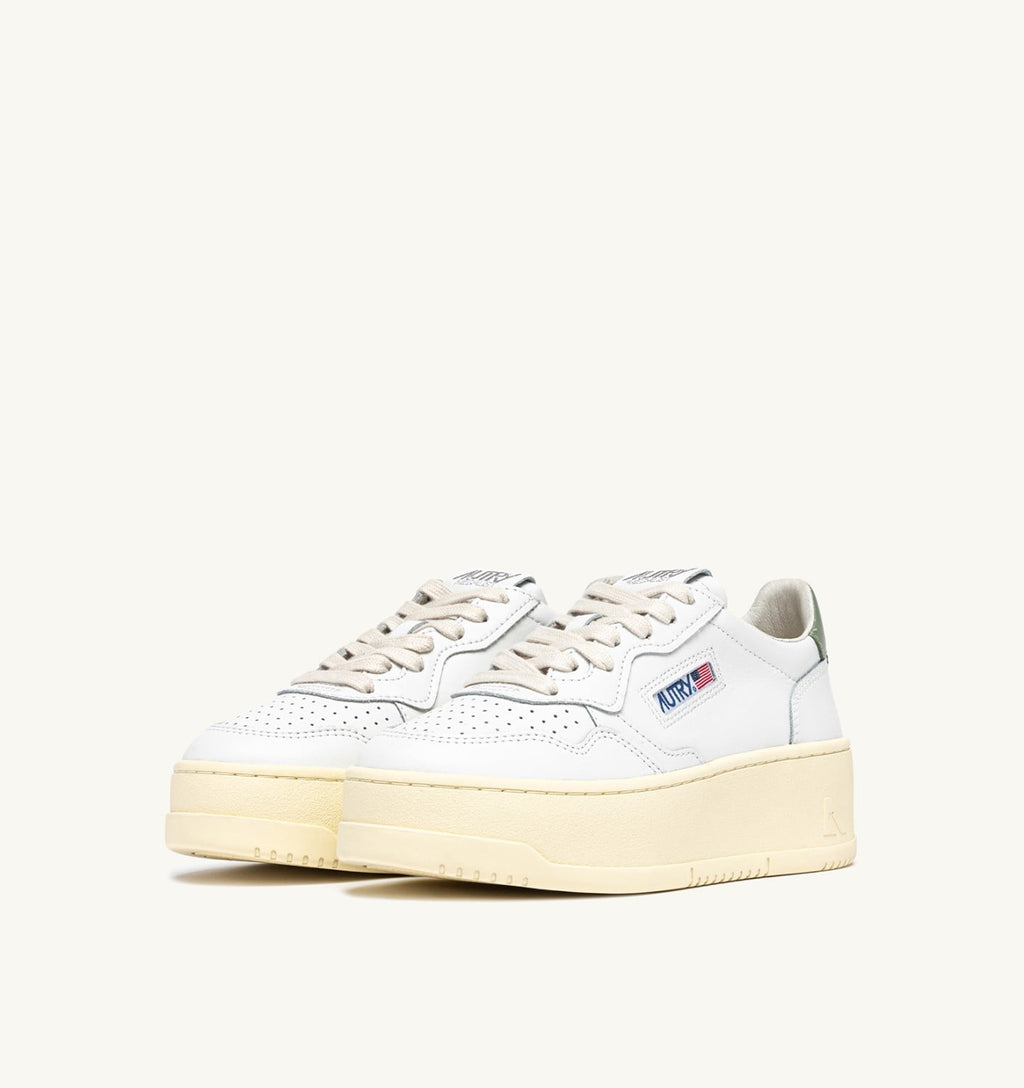 MEDALIST PLATFORM IN PELLE SEAGRASS E BIANCO