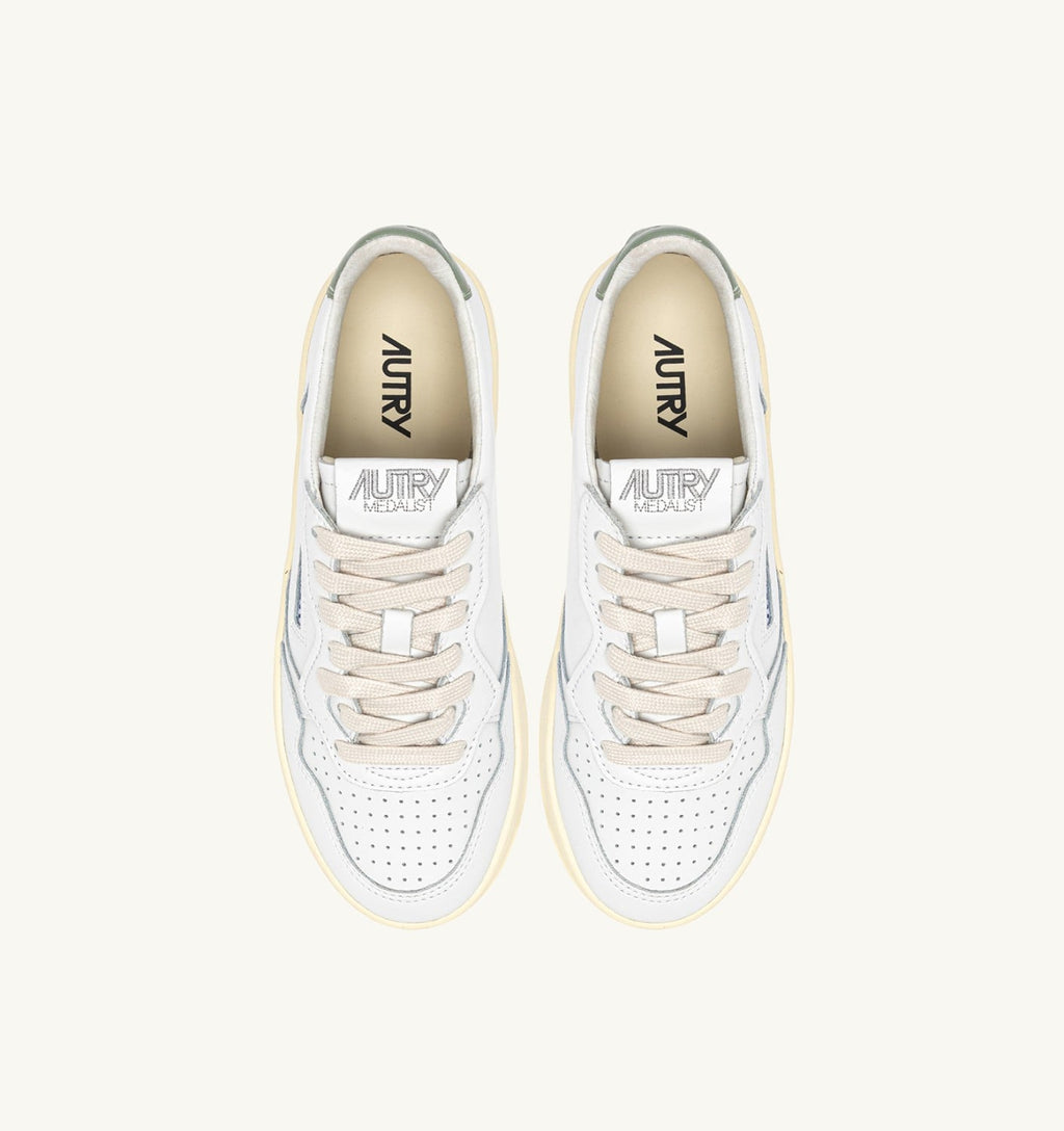 MEDALIST PLATFORM IN PELLE SEAGRASS E BIANCO