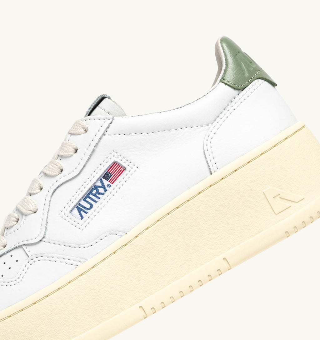 MEDALIST PLATFORM IN PELLE SEAGRASS E BIANCO
