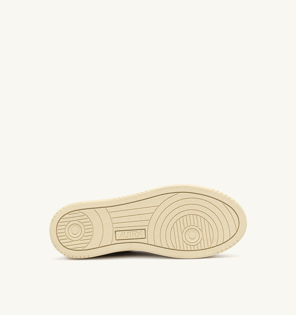 MEDALIST PLATFORM IN SUEDE E PELLE BIANCA E PLATINO