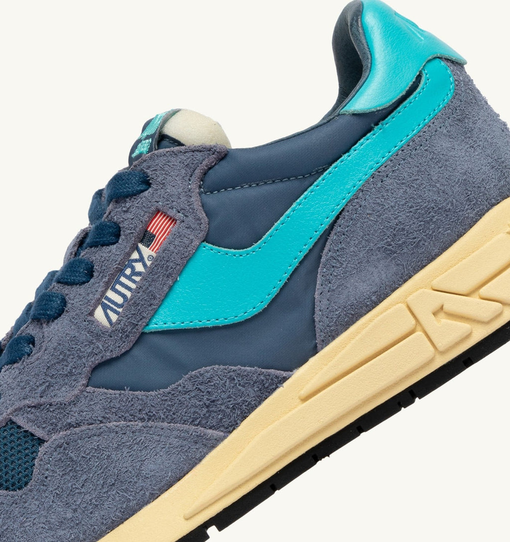 REELWIND LOW IN NYLON E SUEDE AGATA E BLUE CURACAO