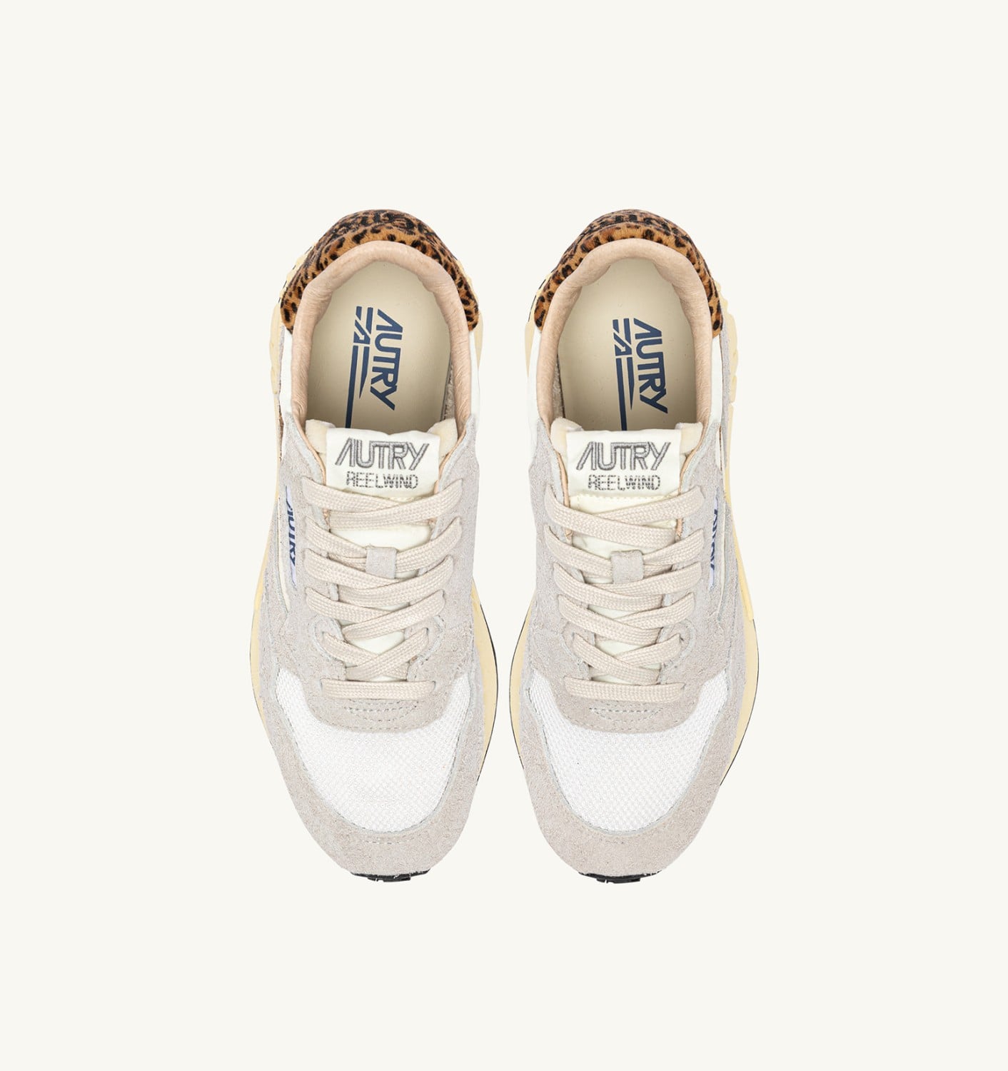 REELWIND LOW IN NYLON E SUEDE BIANCO E LEOPARD