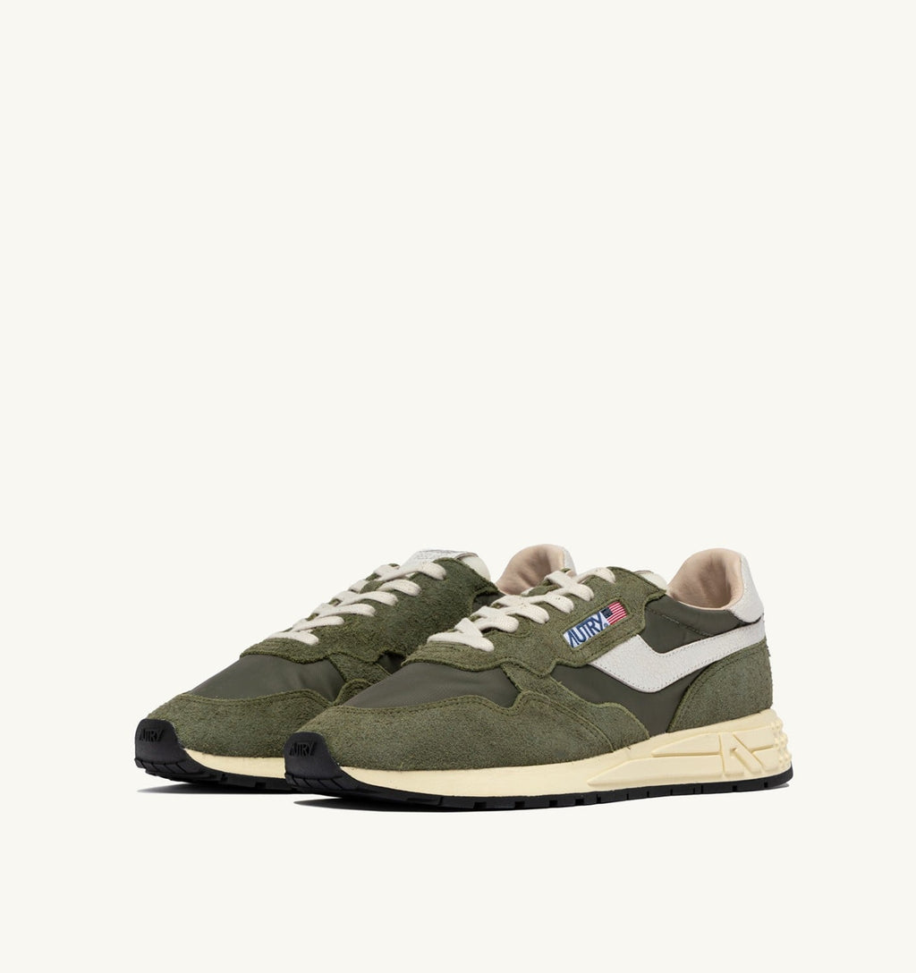 REELWIND LOW IN NYLON E SUEDE BIANCO E SALVIA