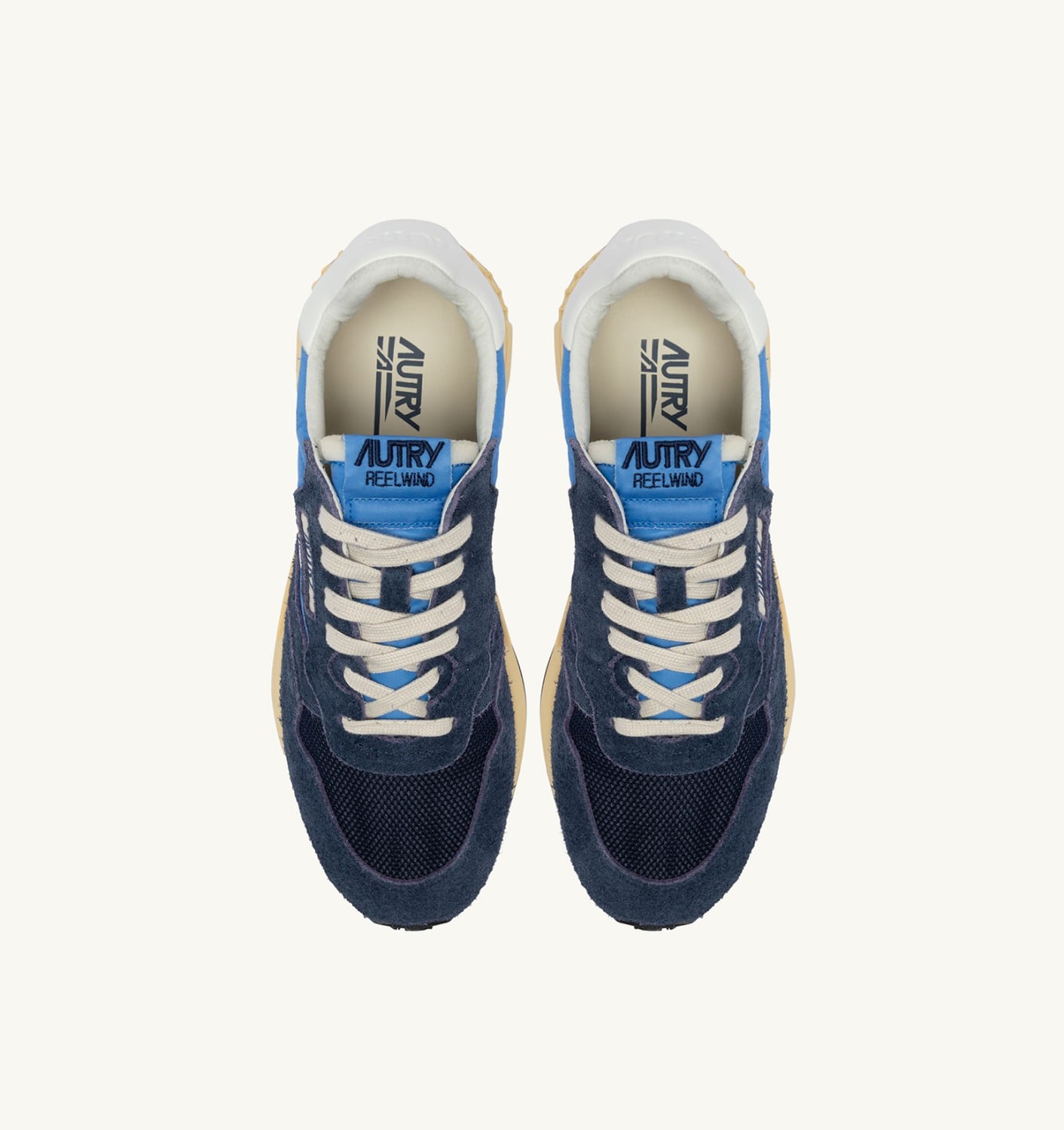 REELWIND LOW IN NYLON E SUEDE BLUETTE E DIGITAL BLU