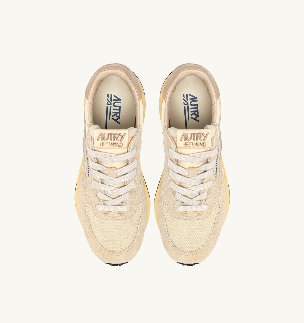 REELWIND LOW IN NYLON E SUEDE ECRU E WHITE PEPPER DONNA