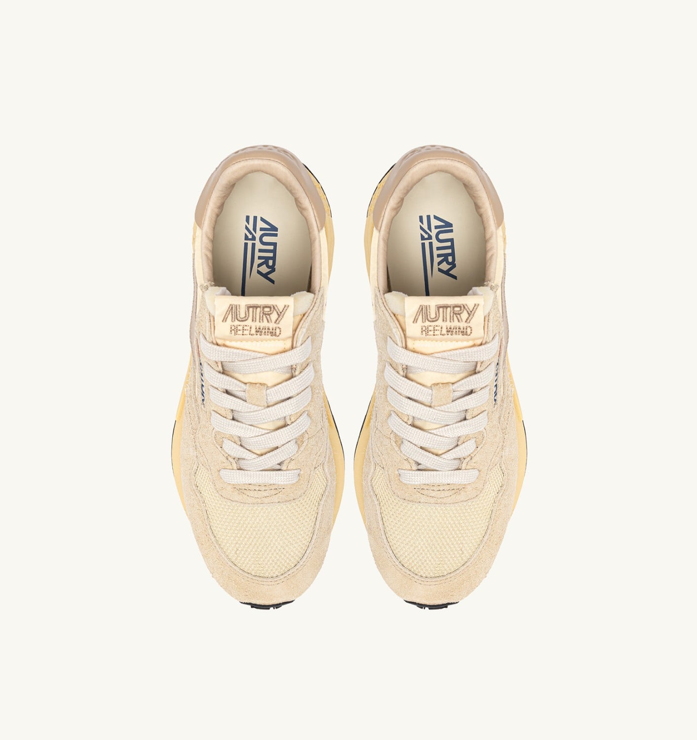 REELWIND LOW IN NYLON E SUEDE ECRU E WHITE PEPPER DONNA