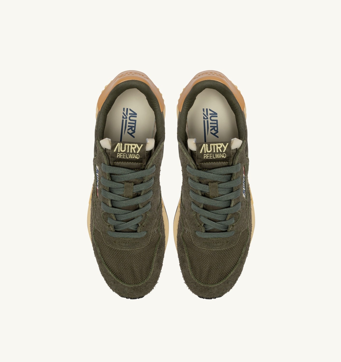 REELWIND LOW IN NYLON E SUEDE KAHKI E TAFFY
