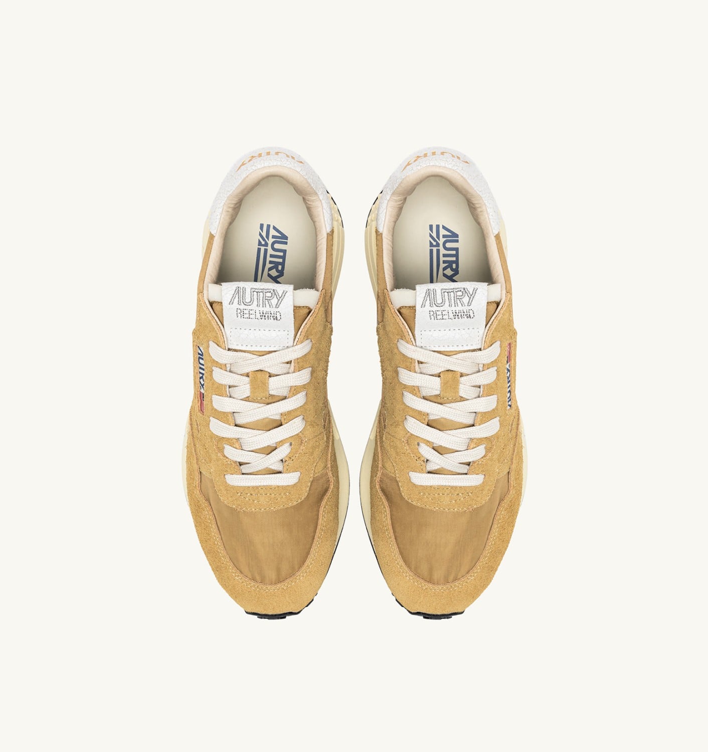 REELWIND LOW IN NYLON E SUEDE MUSTARD E BIANCO