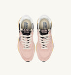 REELWIND LOW IN NYLON E SUEDE NERO E ROSA