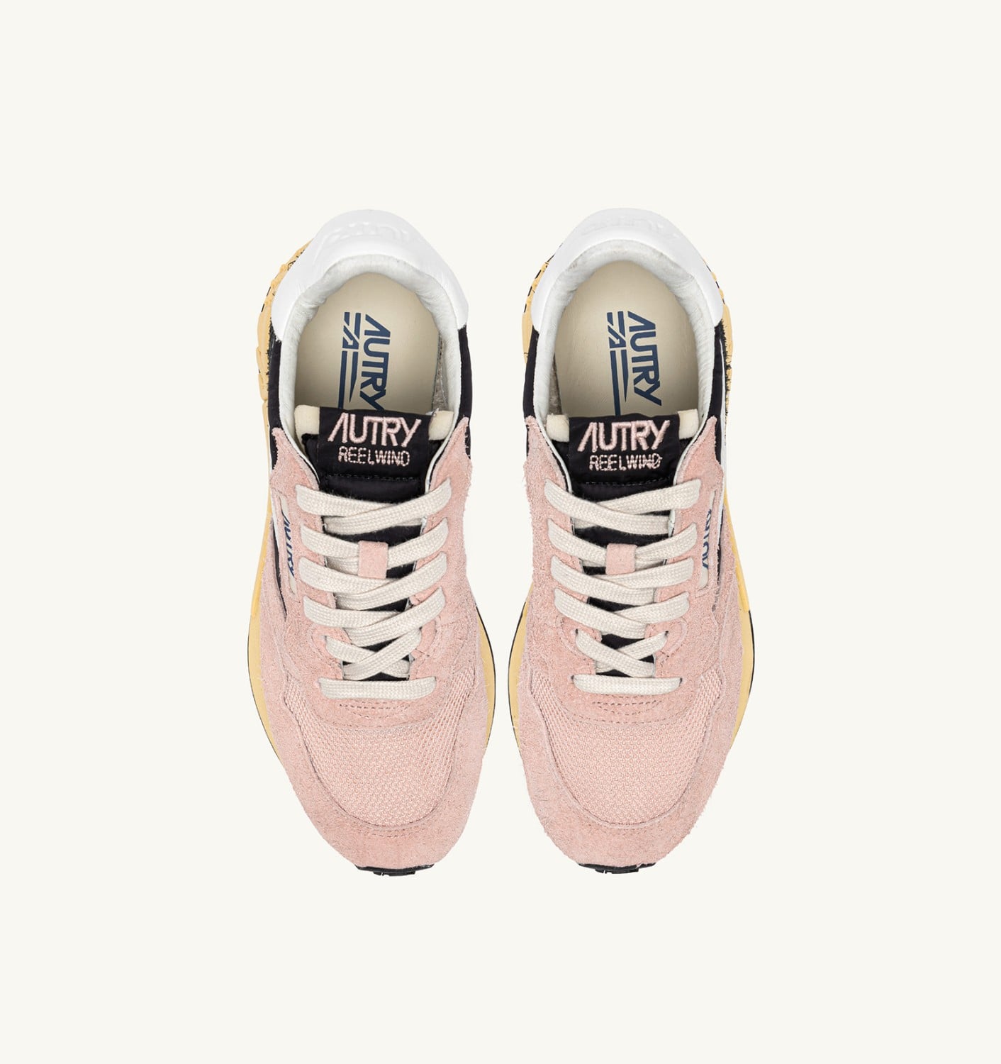 REELWIND LOW IN NYLON E SUEDE NERO E ROSA