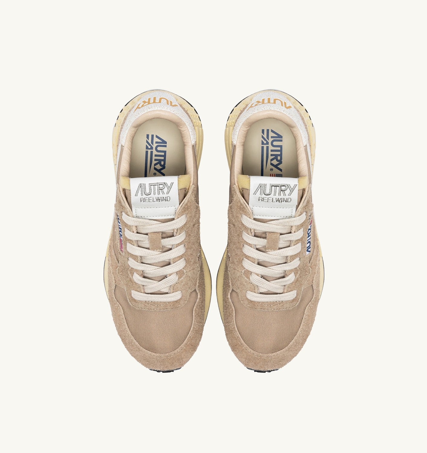 REELWIND LOW IN NYLON E SUEDE PEPPER E BIANCA UOMO