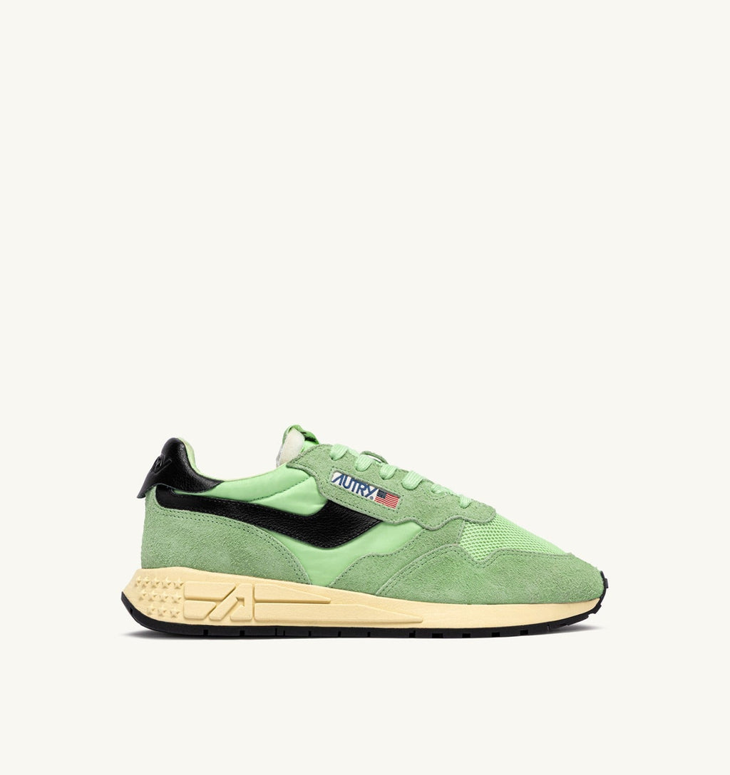 REELWIND LOW IN NYLON E SUEDE PISTACCHIO E NERO UOMO