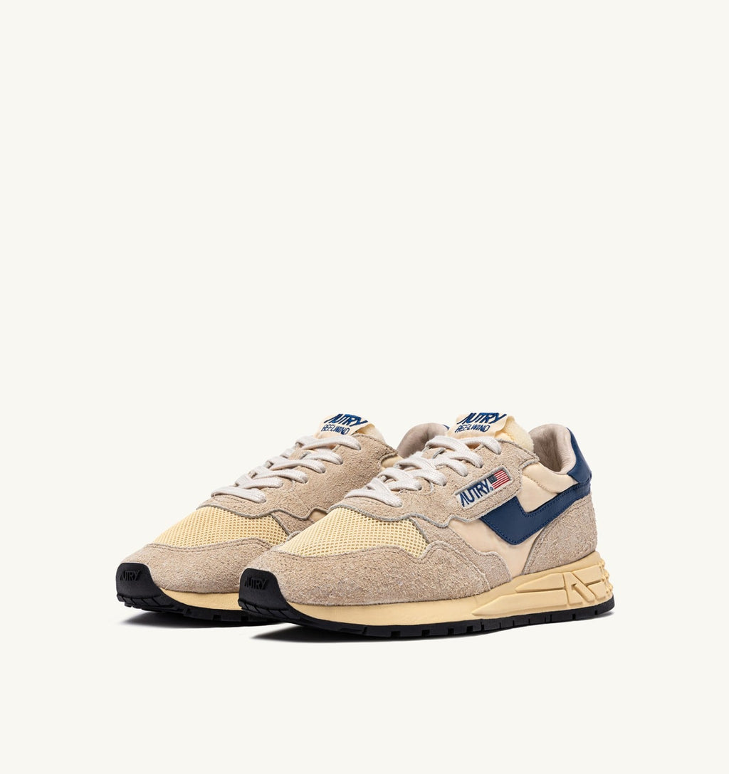 REELWIND LOW IN NYLON SUEDE E PELLE ECRU' E ENSIGN BLUE DONNA
