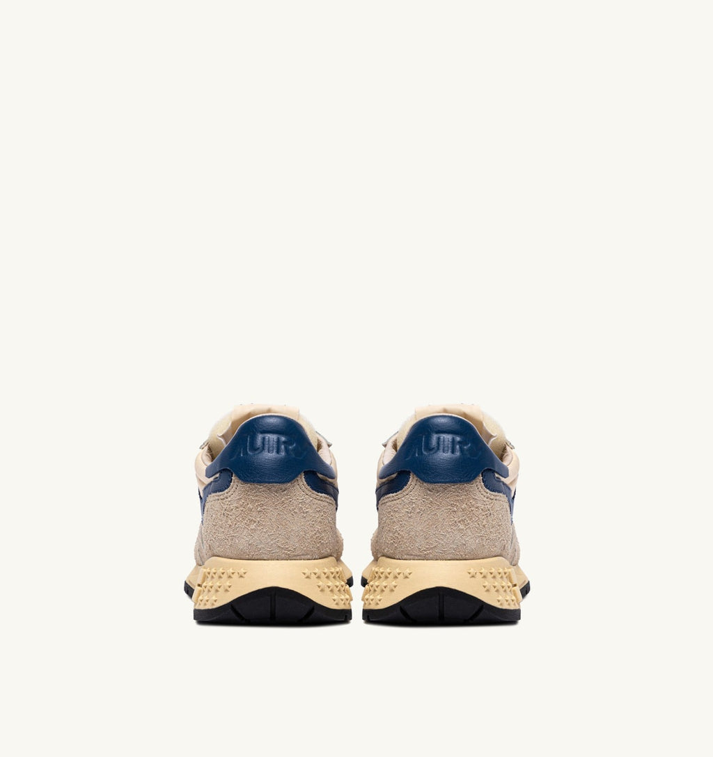 REELWIND LOW IN NYLON SUEDE E PELLE ECRU' E ENSIGN BLUE DONNA