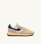 REELWIND LOW IN NYLON SUEDE E PELLE ECRU' E ENSIGN BLUE UOMO