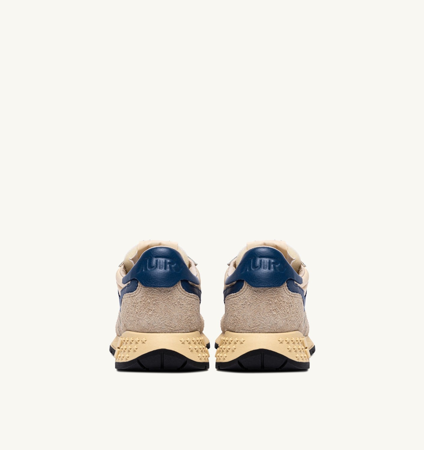 REELWIND LOW IN NYLON SUEDE E PELLE ECRU' E ENSIGN BLUE UOMO
