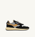 REELWIND LOW IN SUEDE NERO E NYLON RIFLETTENTE