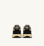 REELWIND LOW IN SUEDE NERO E NYLON RIFLETTENTE