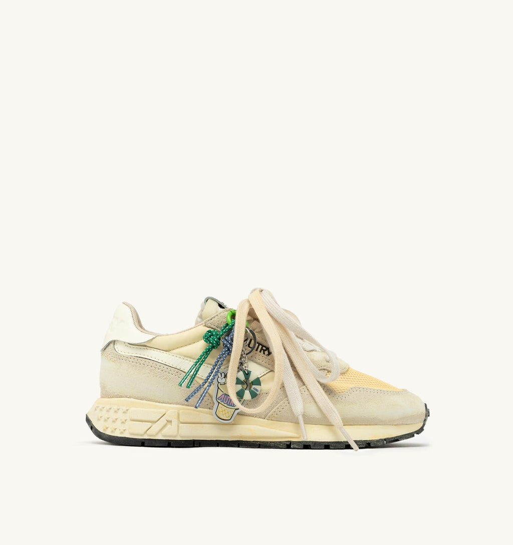 REELWIND SUPER VINTAGE IN SUEDE E NYLON BIANCO E ECRU