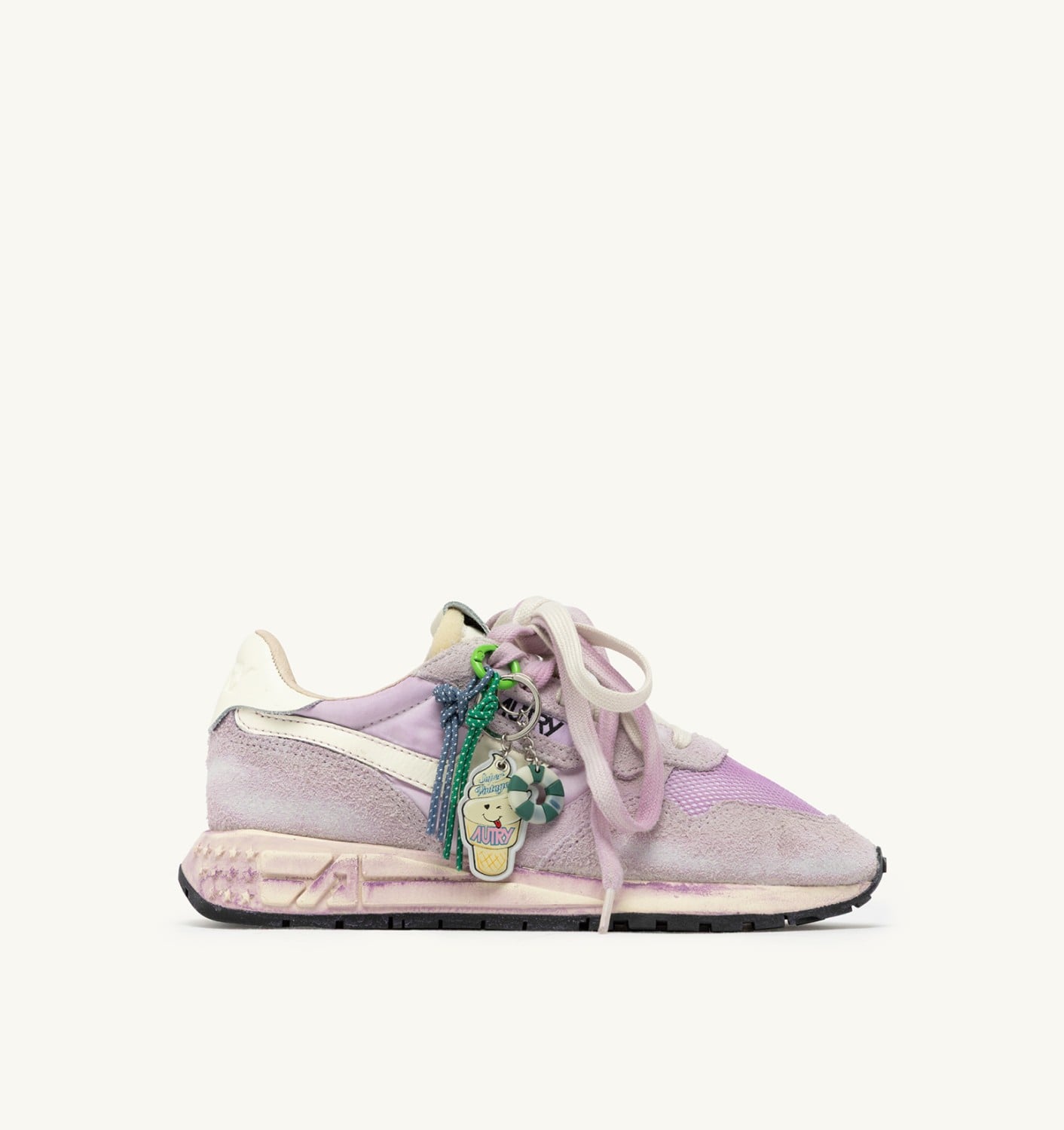 REELWIND SUPER VINTAGE IN SUEDE E NYLON BIANCO E LILAC