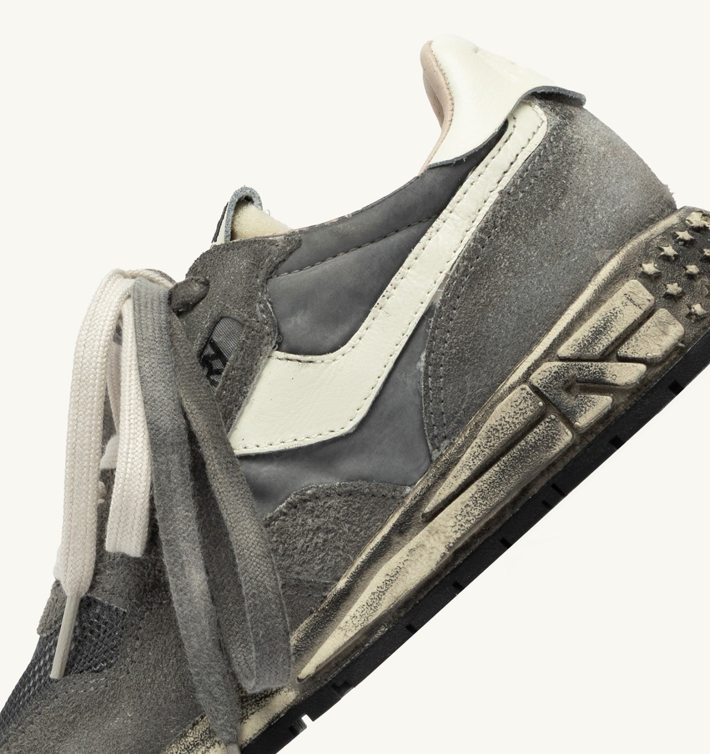 REELWIND SUPER VINTAGE IN SUEDE E NYLON BIANCO E NERO UOMO