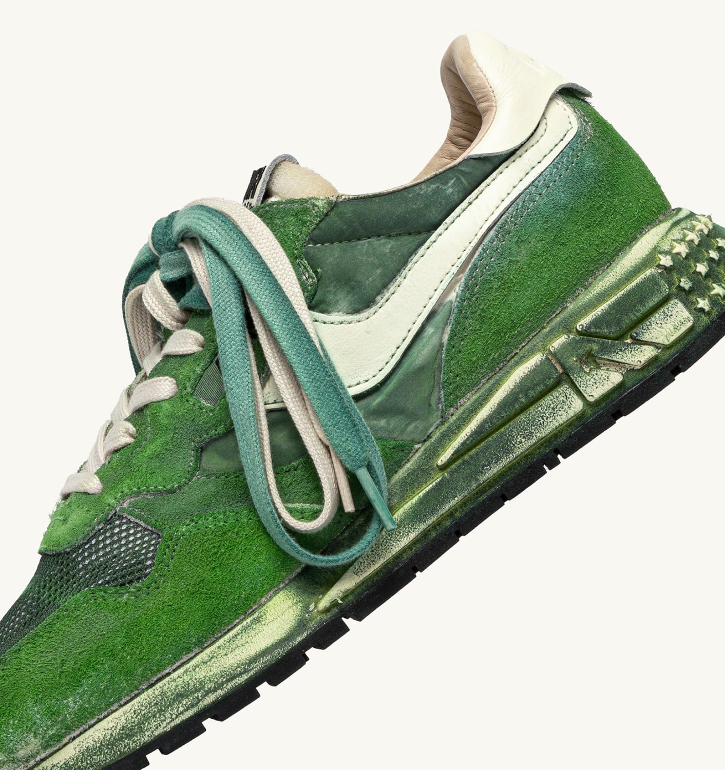 REELWIND SUPER VINTAGE IN SUEDE E NYLON BIANCO E VERDE