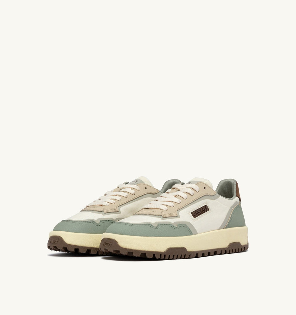 WILDPACE LOW IN CORDURA E PELLE MARSHMALLOW E SEA GRASS