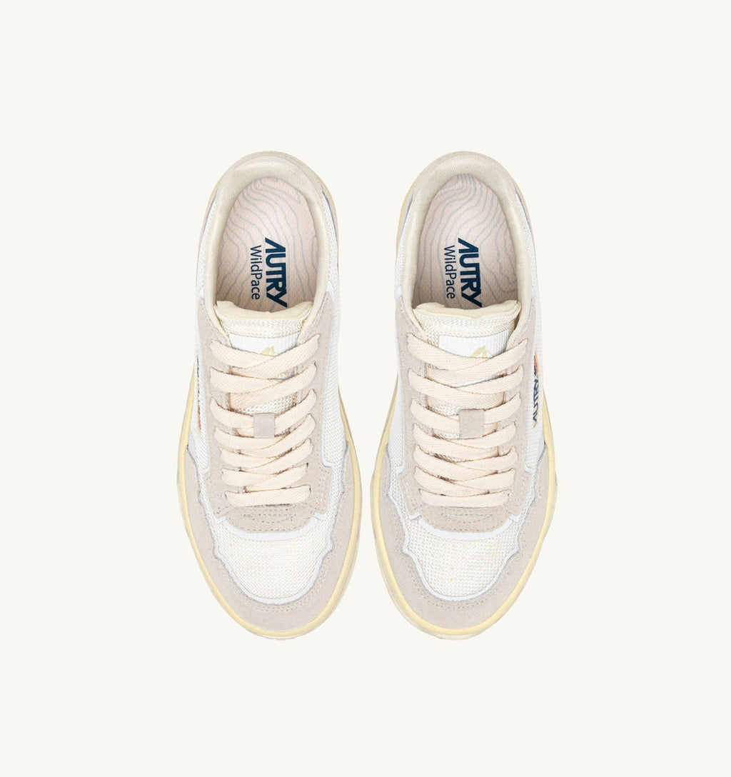 WILDPACE LOW IN DRAGON MESH E SUEDE BIANCO E MARSHMALLOW