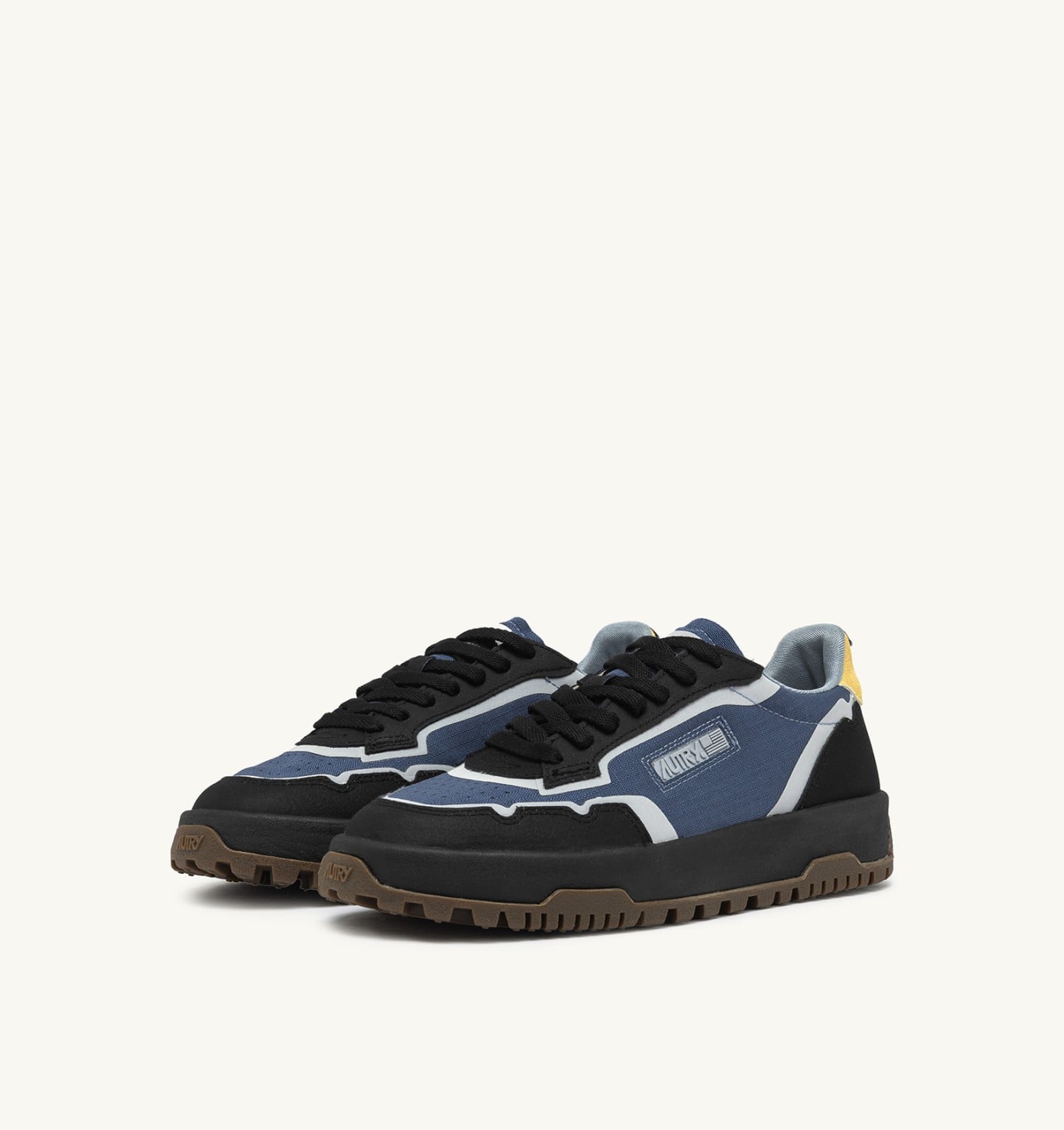 WILDPACE LOW IN NYLON RIPSTOP E PELLE DARK BLUE E NERO