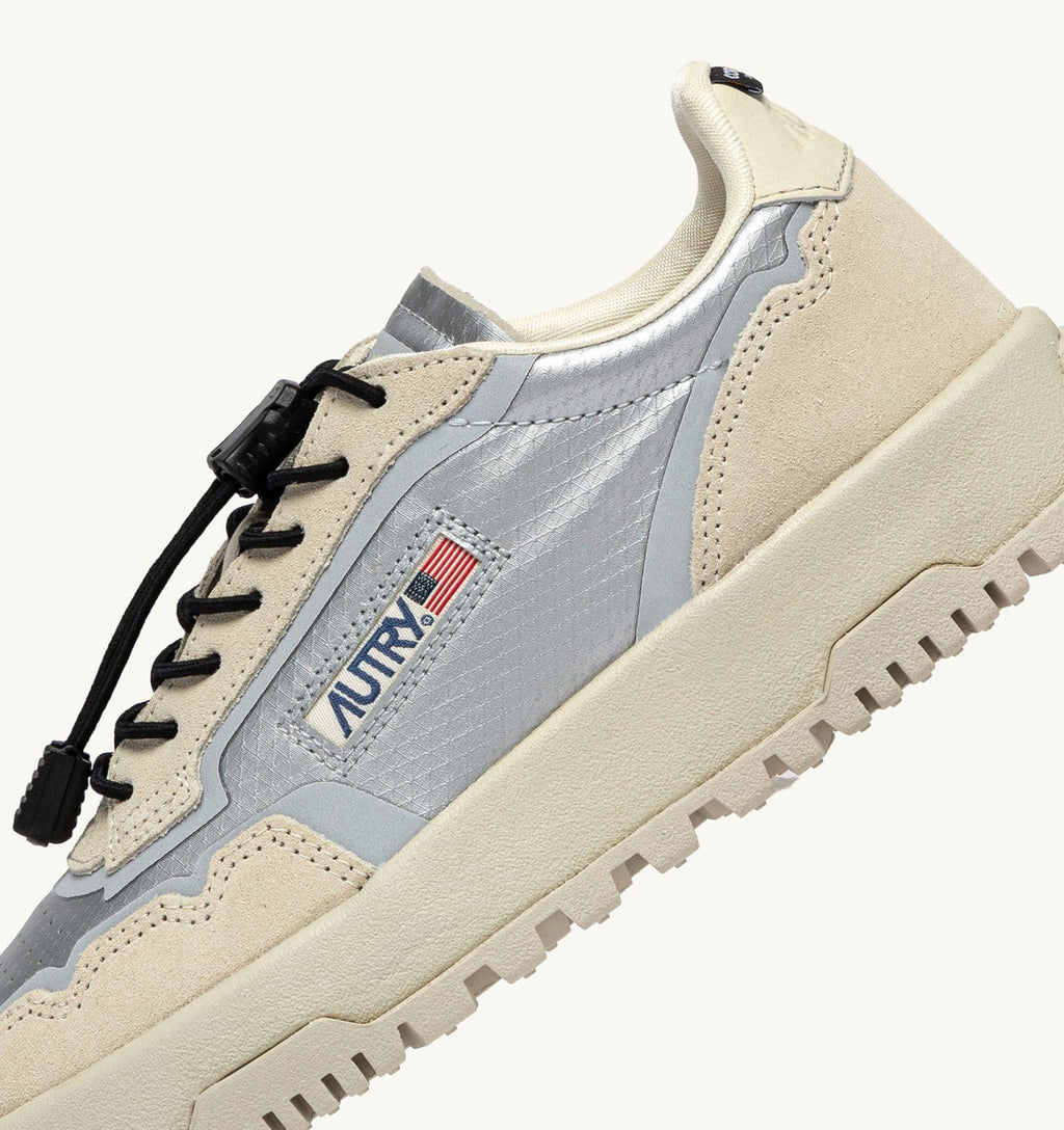 WILDPACE LOW IN TESSUTO E SUEDE BIANCO E ARGENTO