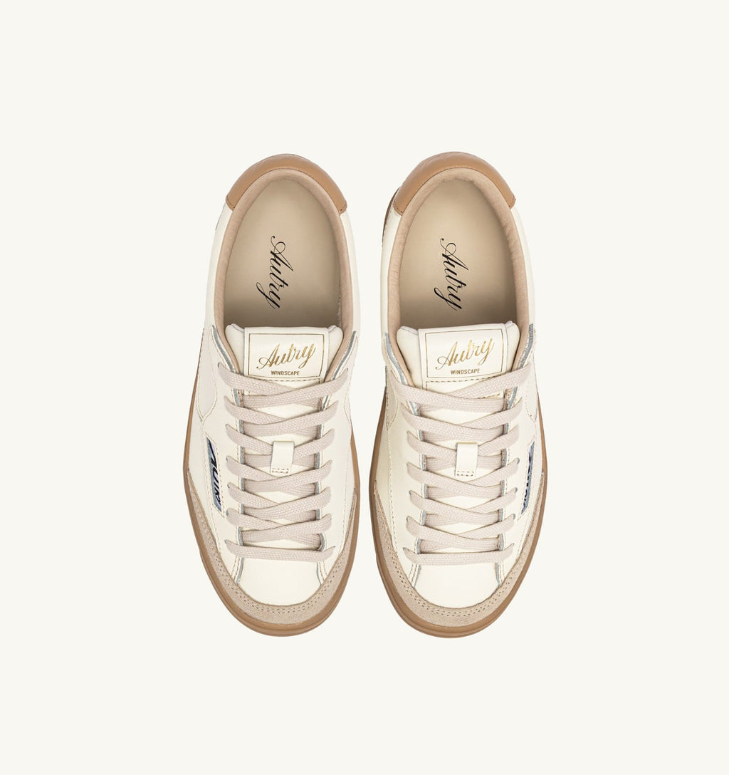 WINDSCAPE LOW IN PELLE MARSHMALLOW E TAN UOMO