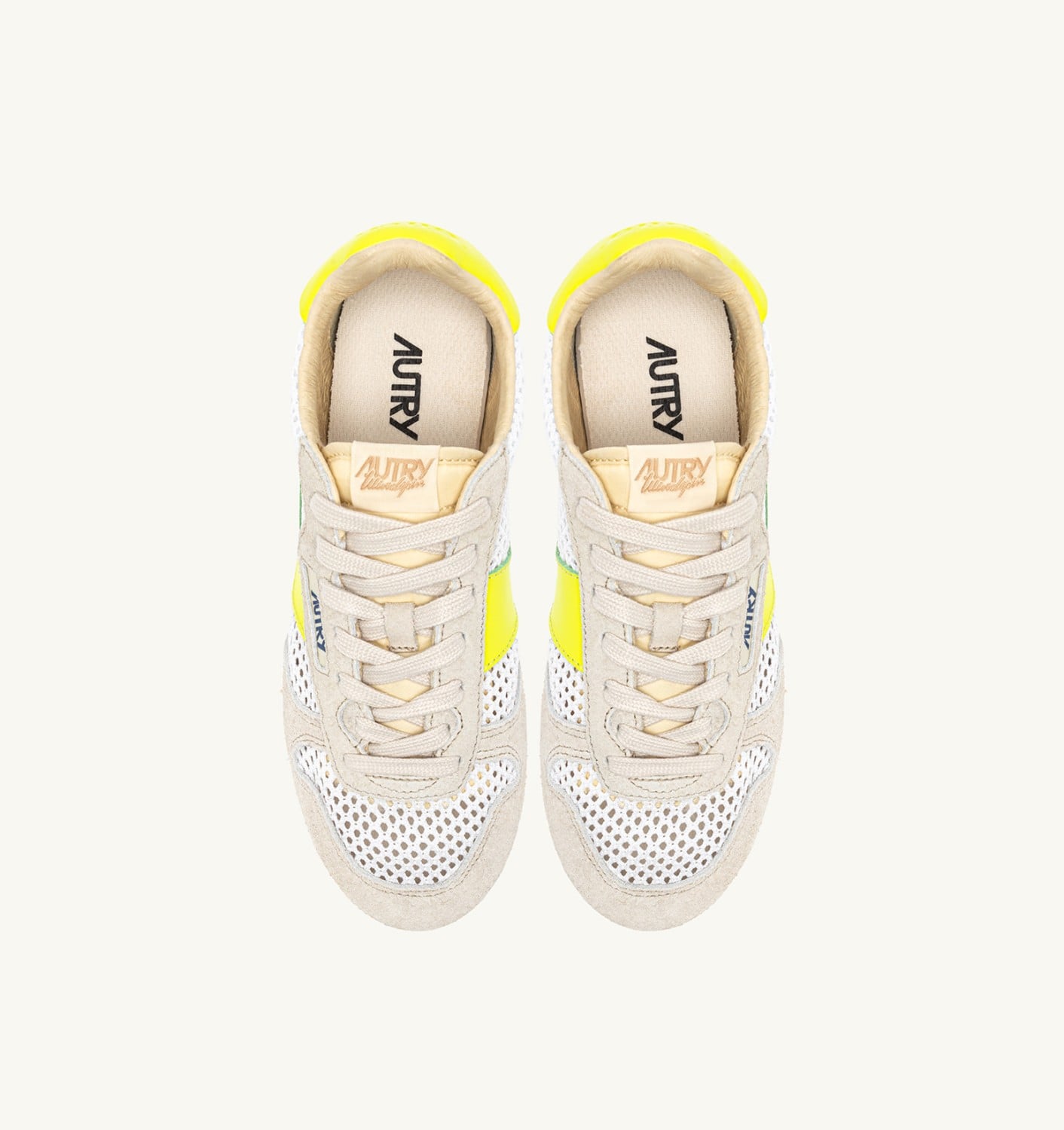 WINDSPIN IN MESH E PELLE BIANCO SAND E EVENING PRIMROSE
