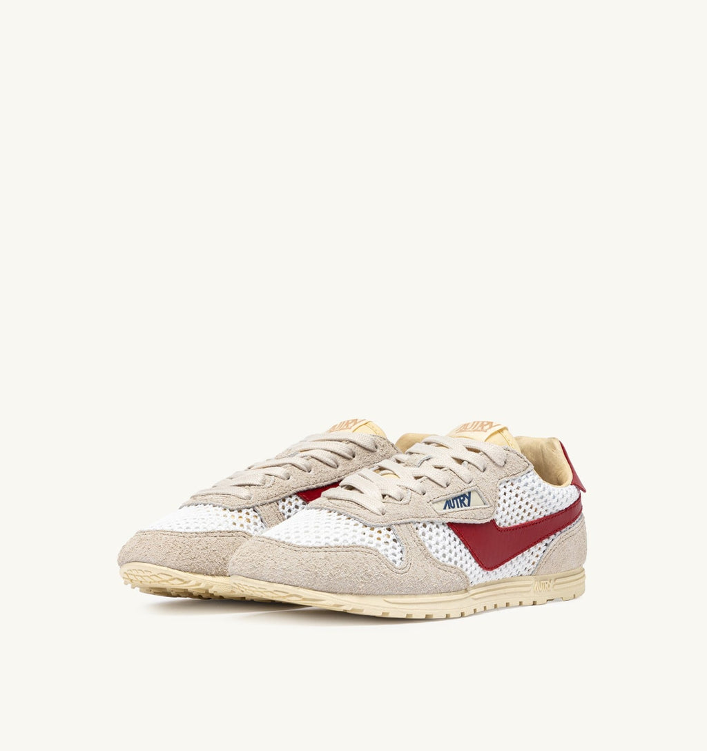 WINDSPIN IN MESH E PELLE BIANCO SAND E ROSSO