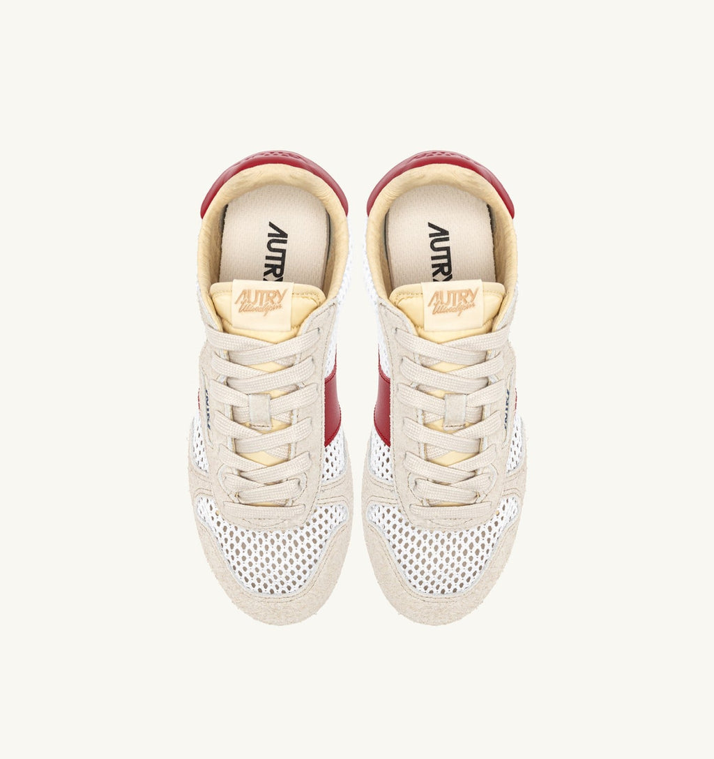 WINDSPIN IN MESH E PELLE BIANCO SAND E ROSSO