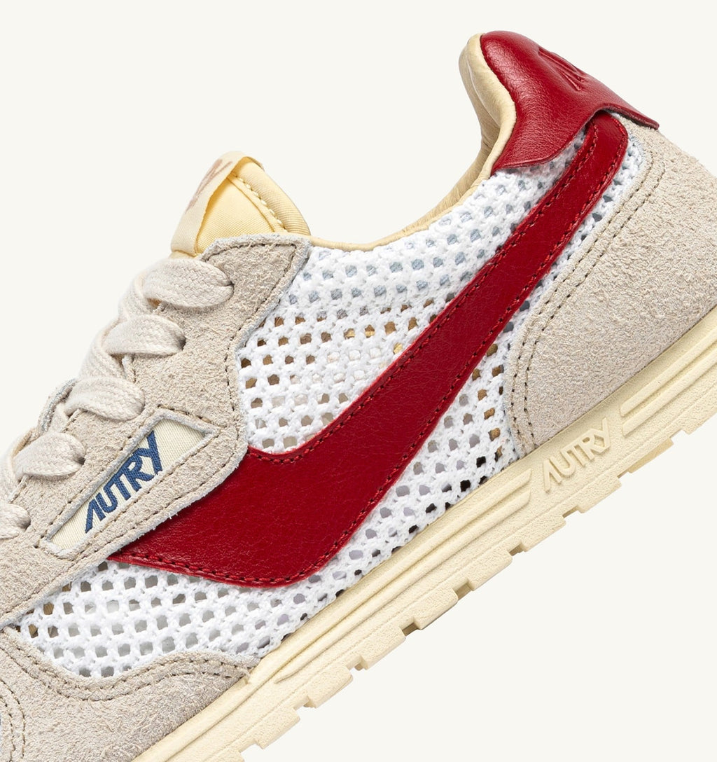 WINDSPIN IN MESH E PELLE BIANCO SAND E ROSSO