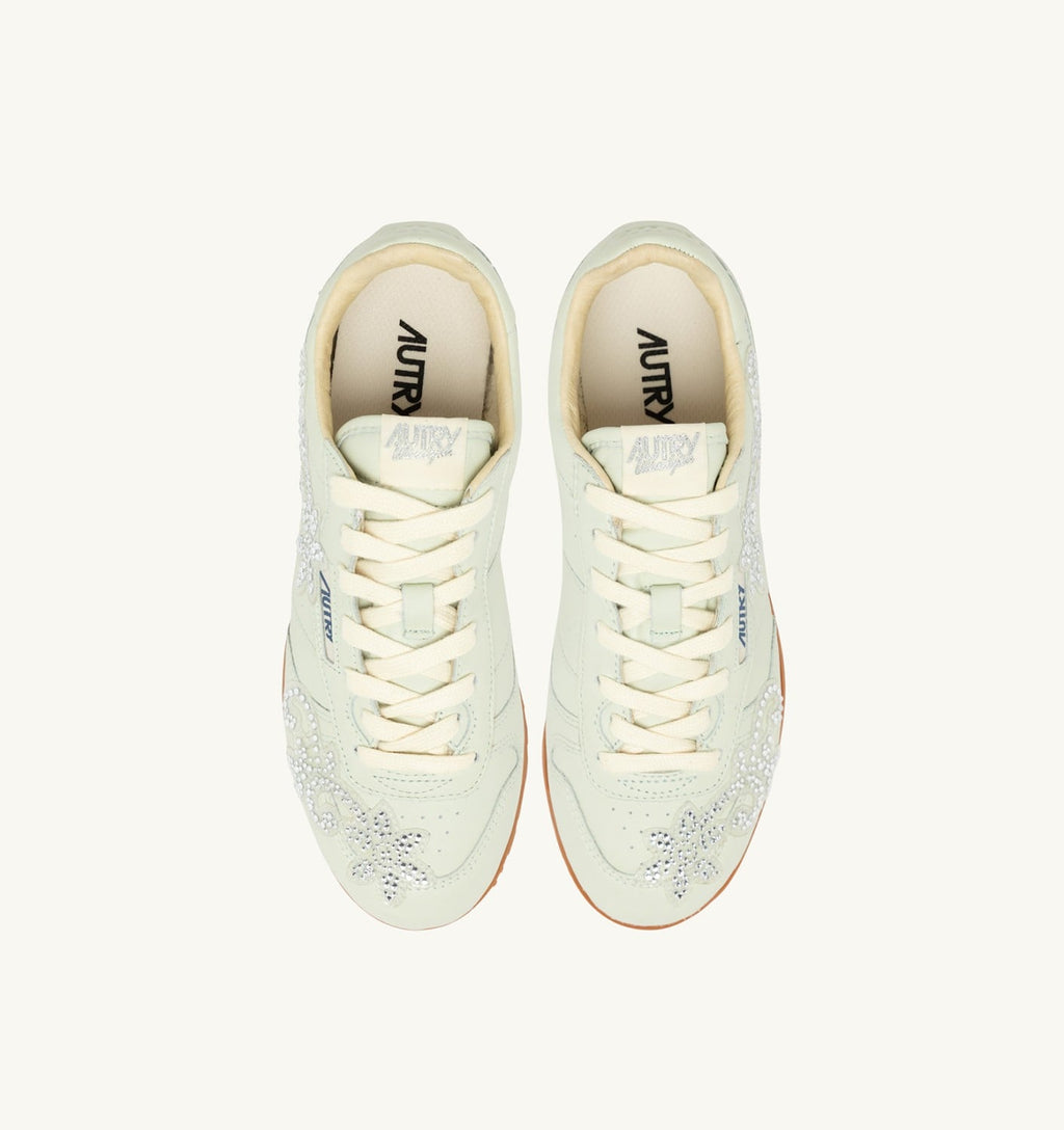 WINDSPIN IN PELLE BONE WHITE CON APPLICAZIONI