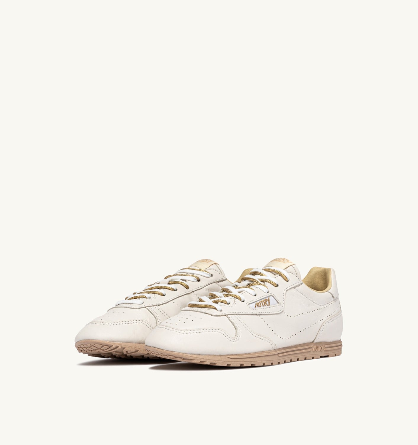 WINDSPIN IN PELLE NAPPA BIANCO E ORO